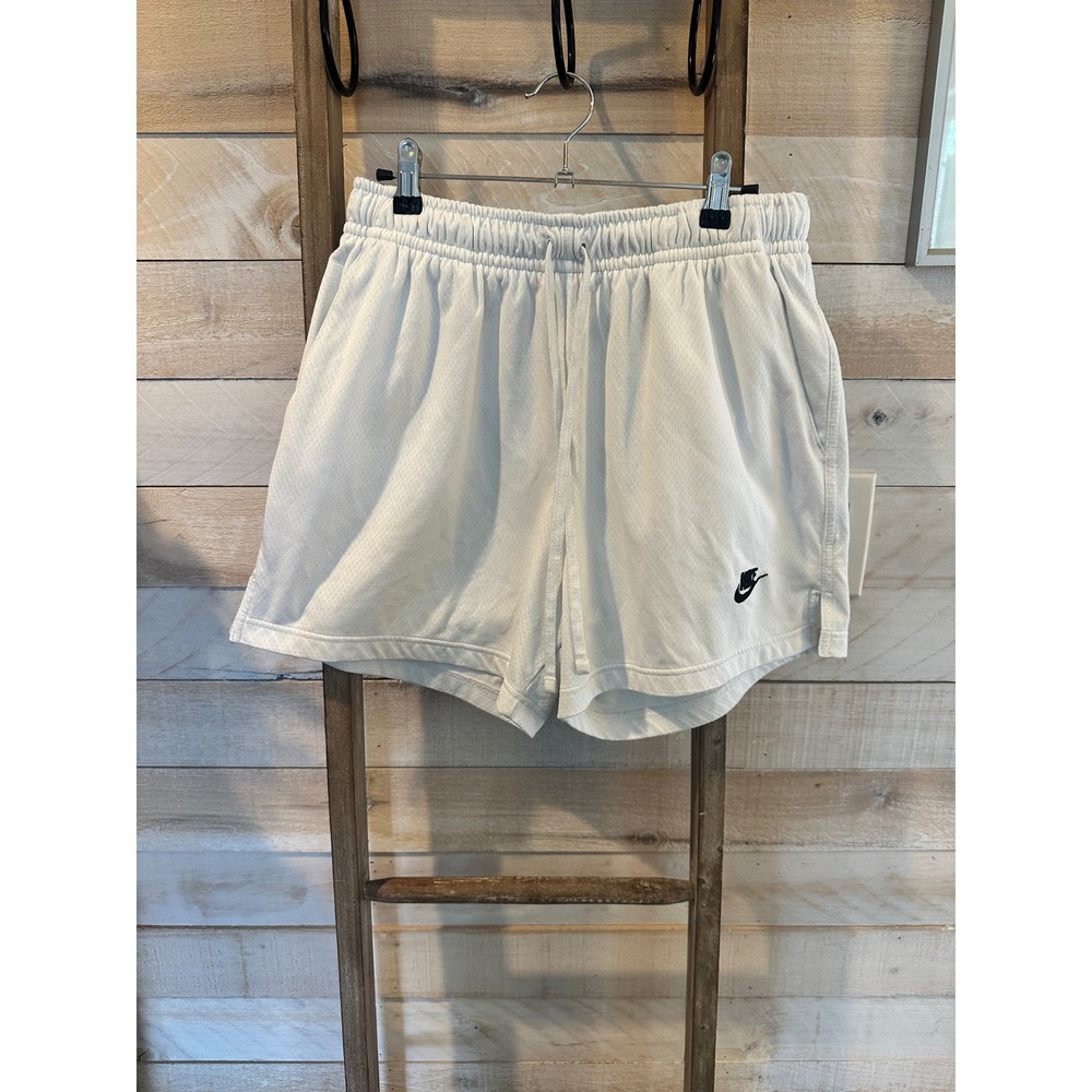 Nike Sportswear Mesh Shorts White Mens Medium Embroidered Logo Drawstring